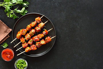 Teriyaki chicken skewers