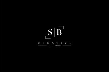 minimalist SB initial logo with simple vertical stroke line in black