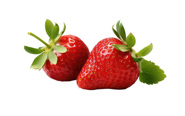 Berry Brilliance The Allure of Fresh Strawberries on White or PNG Transparent Background.