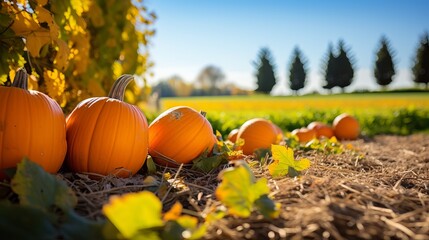 Wonderful harvest time scene of a timberland in shinning colors on a sunny day