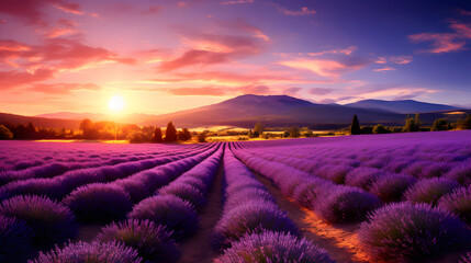 Sun-kissed lavender fields, a symphony of vibrant purple. Generative Ai.NO.01