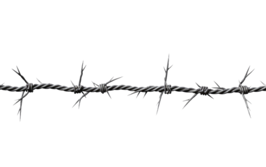 Security Barrier The Practicality of Barbed Wire Fencing on White or PNG Transparent Background.