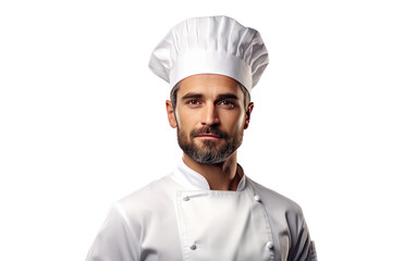 Culinary Artisan Capturing the Skill of a Male Chef on White or PNG Transparent Background.