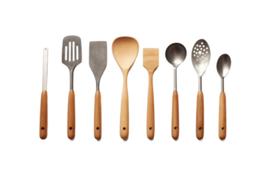 Cooking Companions The Vital Role of Various Utensils in the Kitchen on White or PNG Transparent Background.