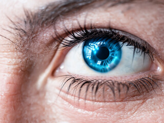 close up su occhio azzurro
