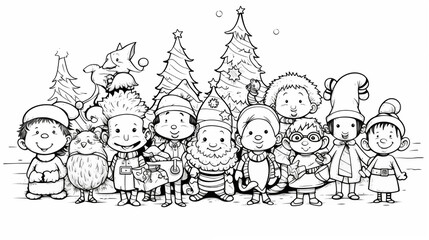 Children's Christmas Character Coloring Pages: Playful Frosty with Classic Illustrations