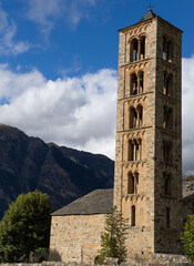 Fototapeta na wymiar Church of Sant Climent in Taül (Lleida) Catalan Pyrenees. Spain. Romanesque church. World Heritage.