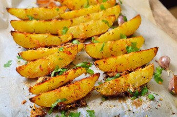 Roasted potato wedges