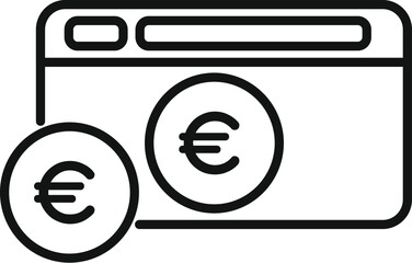 Online web credit money icon outline vector. Change safe wallet. Check card