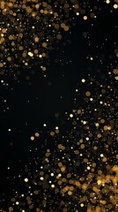 Gold glitter and confetti on black background for Christmas celebration - festive vector illustration