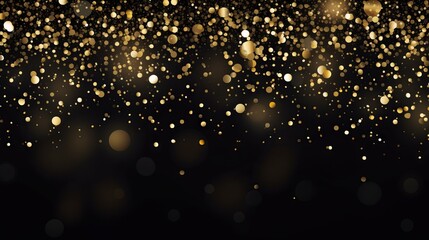 Gold glitter and confetti on black background for Christmas celebration - festive vector illustration - Powered by Adobe