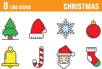 Merry Chirstmas Icons Set