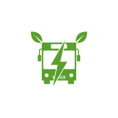 Electric bus icon isolated on transparent background