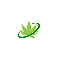 Marijuana cannabis logo icon isolated on transparent background