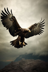 Fototapeta premium bald eagle in flight