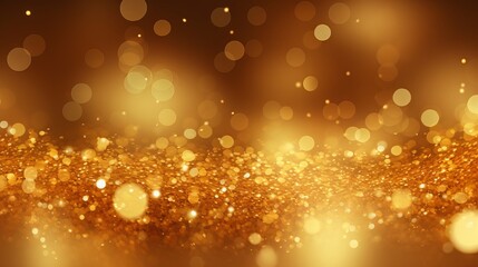 Golden Christmas particles and sprinkles for a festive celebration - shiny golden lights wallpaper background
