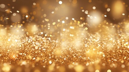 Golden Christmas particles and sprinkles for a festive celebration - shiny golden lights wallpaper background