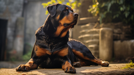 Rottweiler dog, AI Generated - 672159463