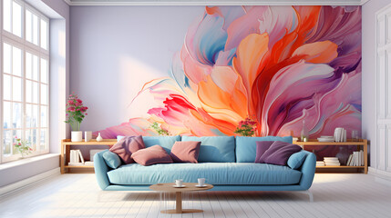 A colorful wallpaper background that mimics the beauty of watercolor art. With a spectrum of bright and lively hues, it brings an artistic and playful atmosphere to any space.