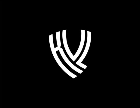 KVL creative letter shield logo design vector icon illustration
