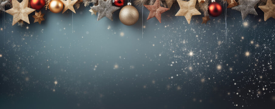 Beautiful christmas decoration with free space for text
