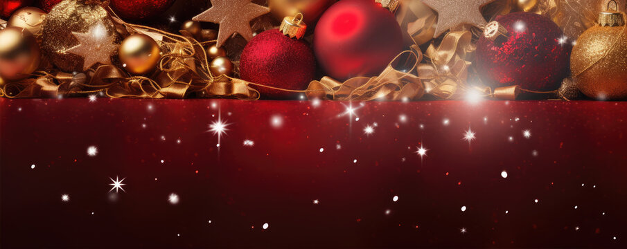 Beautiful christmas decoration with free space for text