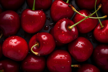 Close-up cherries background. High-resolution