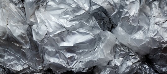 Plastic trash crumpled texture background. Generative AI technology.