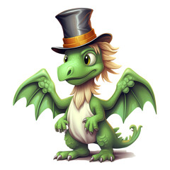 Fototapeta premium Cute Dinosaur St Patrick Clipart Illustration