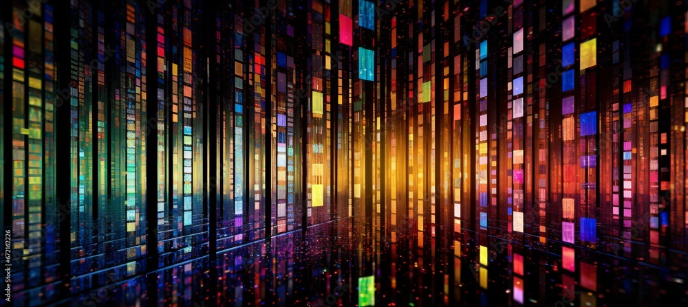 Poster Colorful spectrum virtual space background. Generative AI technology.