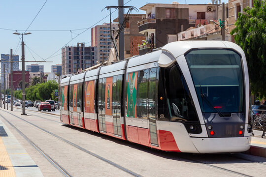 Oran, Algeria, 10 29 2023 : tramway downtown.