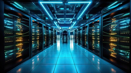 Digital Backbone: Server Room in Hosting Company