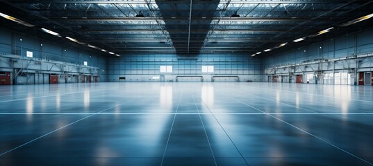 Military hangar. Generative AI technology.