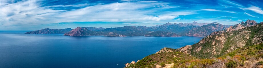 Corsica island, landscape of Porto bay, France