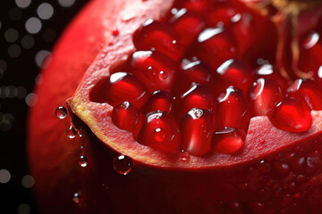 Fresh pomegranate with juicy seeds