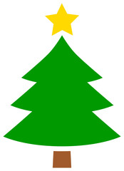 Christmas tree with star icon. Christmas holidays symbol.