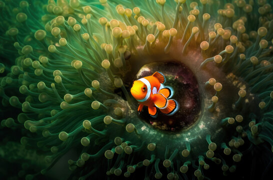 clownfish swimming in a vibrant coral reef