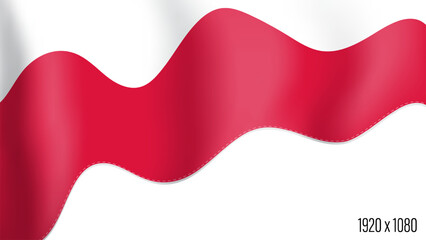 Poland country flag realistic independence day background. Polish commonwealth banner in motion waving, fluttering in wind. Festive patriotic HD format template for independence day