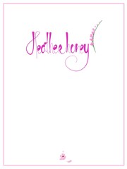 Designer paper, notepad design, botanical illustration, author's lettering - heather honey