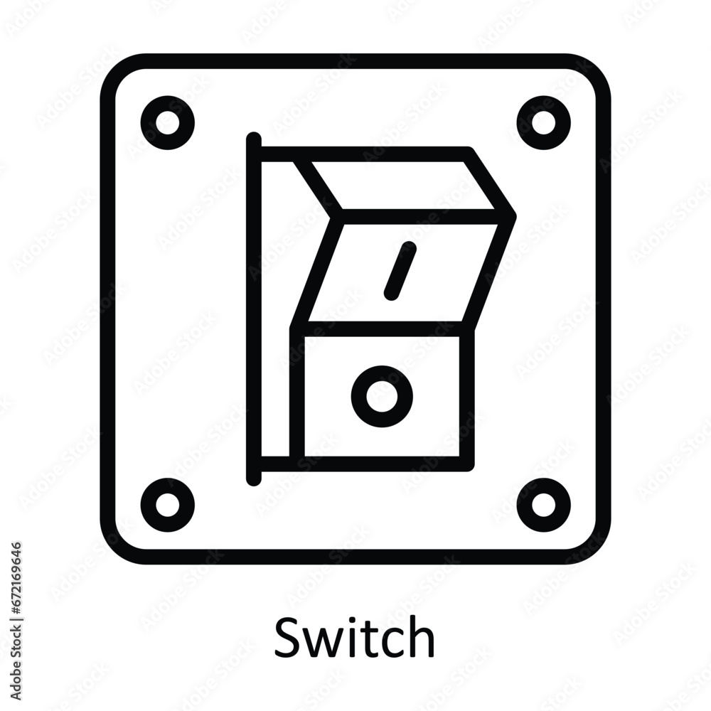 Poster switch vector outline design illustration. symbol on white background eps 10 file