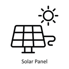 Solar Panel vector  outline Design illustration. Symbol on White background EPS 10 File