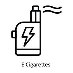 E Cigarettes  vector  outline Design illustration. Symbol on White background EPS 10 File