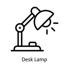 Desk Lamp vector  outline Design illustration. Symbol on White background EPS 10 File