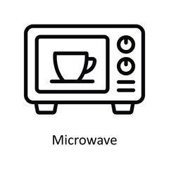 Microwave vector  outline Design illustration. Symbol on White background EPS 10 File