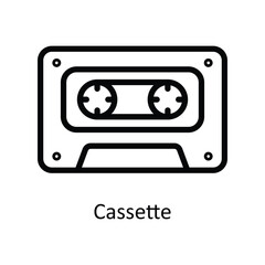 Fototapeta premium Cassette vector outline Design illustration. Symbol on White background EPS 10 File