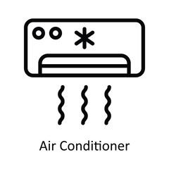 Air Conditioner vector  outline Design illustration. Symbol on White background EPS 10 File