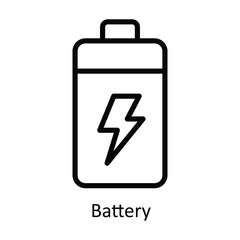 Battery vector  outline Design illustration. Symbol on White background EPS 10 File
