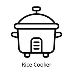 Rice Cooker vector  outline Design illustration. Symbol on White background EPS 10 File