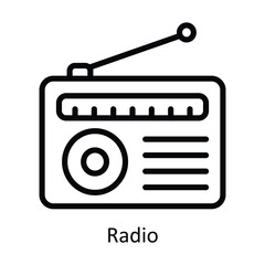 Radio vector  outline Design illustration. Symbol on White background EPS 10 File