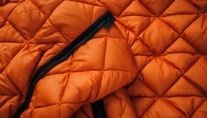 Photo of Close-Up of Vibrant Orange Jacket with Zipper